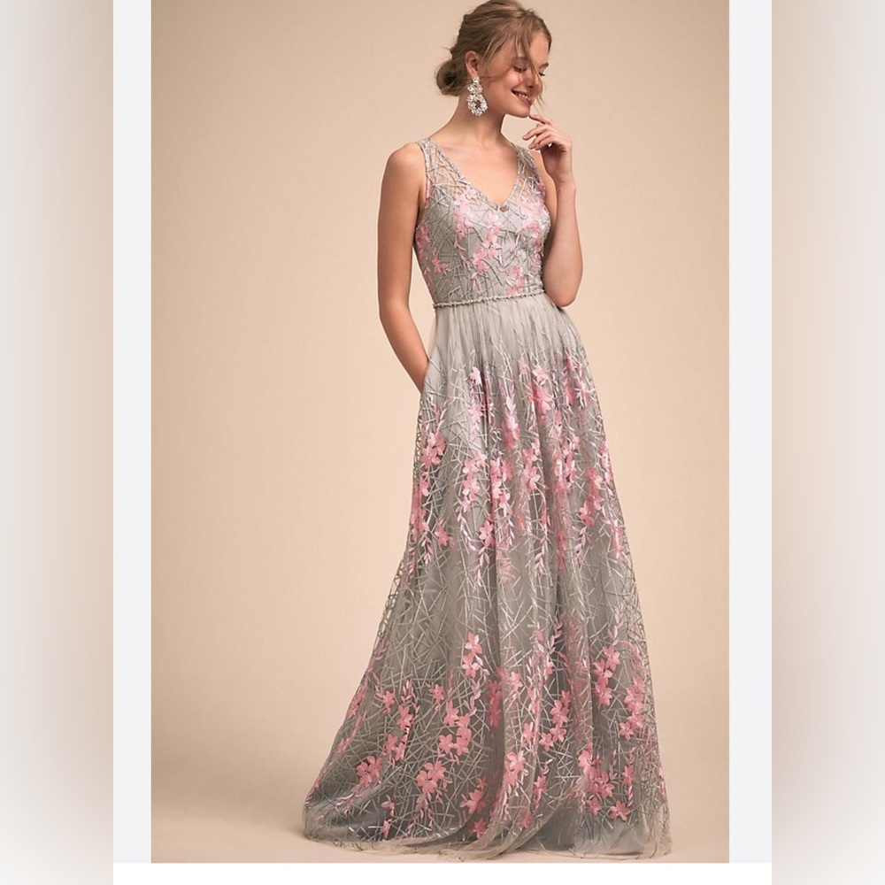 NEW Adrianna Papell grey & pink dress size 16